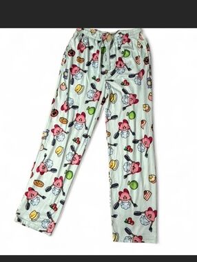Kirby Chef Nintendo Mint Green Pattern Pajama Drawstring Pants Small Unisex